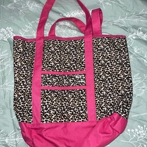Pink Leopard Print Tote Bag